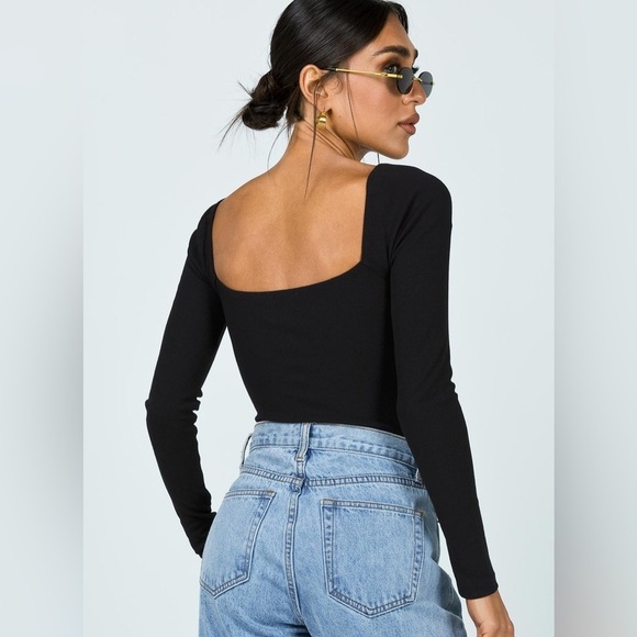 Princess Polly Black Charlotte Bodysuit Size 12 NWT - Picture 3 of 12